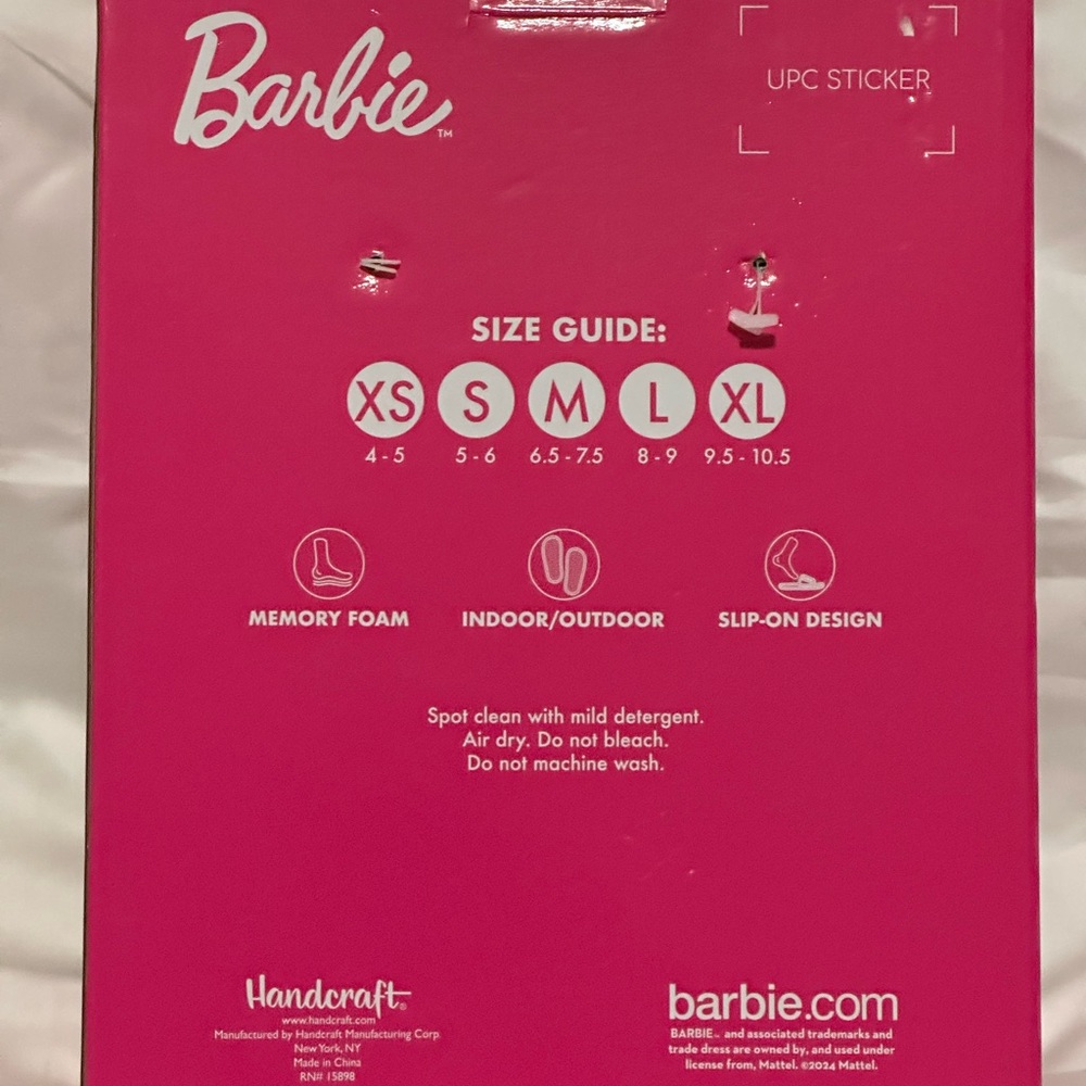 ❤️Barbie Pink and Cream Ladies Slippers New! - Picture 3 of 3